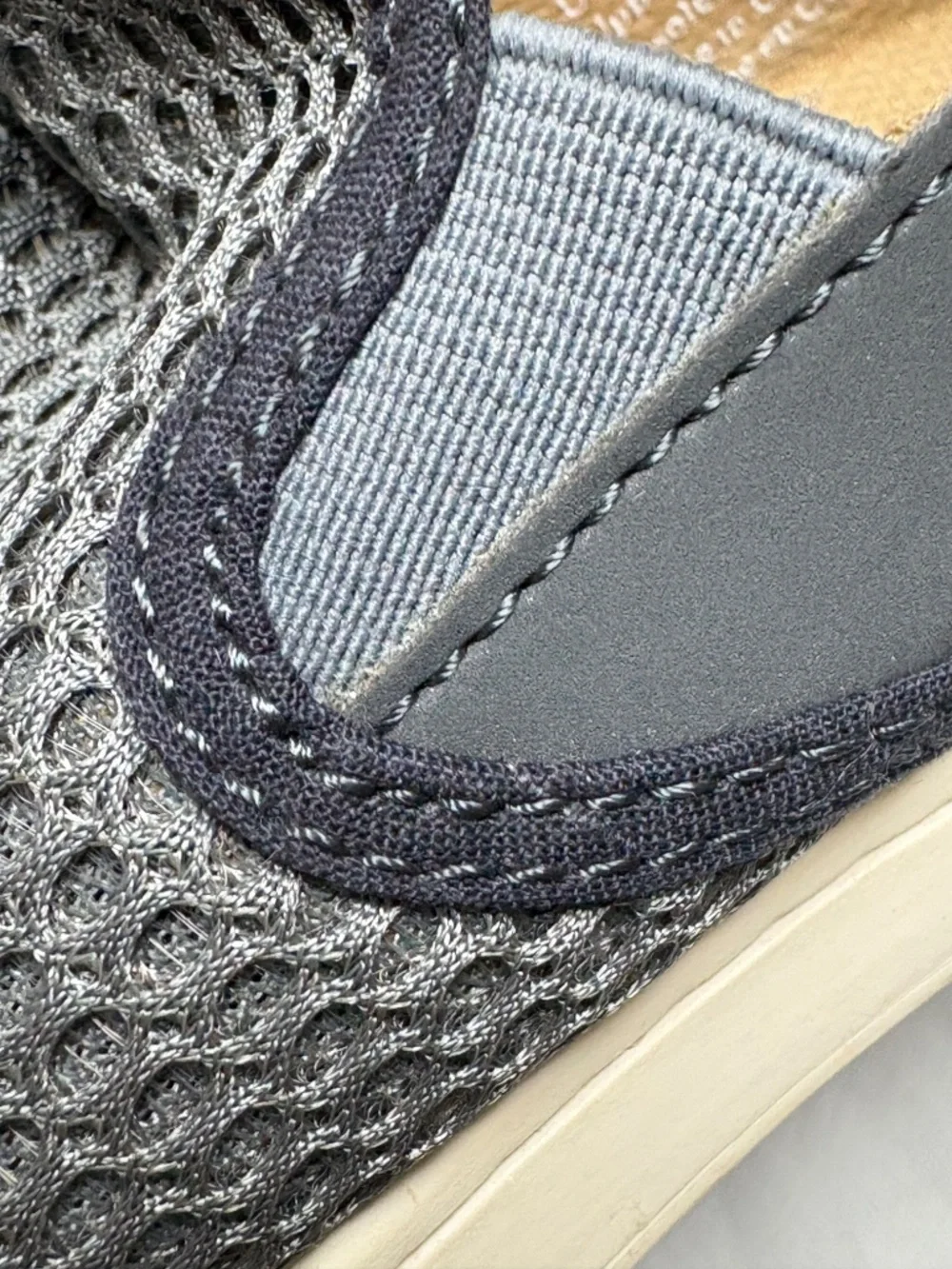 shoes OLUKAI PEHUEA women 7-7.5 gray mesh slip-on suede accent removable inserts